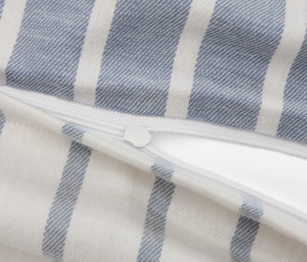 Flanelová posteľná bielizeň, pásikavá, modrá, štandardná veľkosť