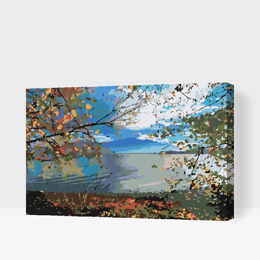 Gario Maľovanie podľa čísel Chiemské jazero Rozmery: 60 x 40 cm, Rámovanie: S vnútorným rámom