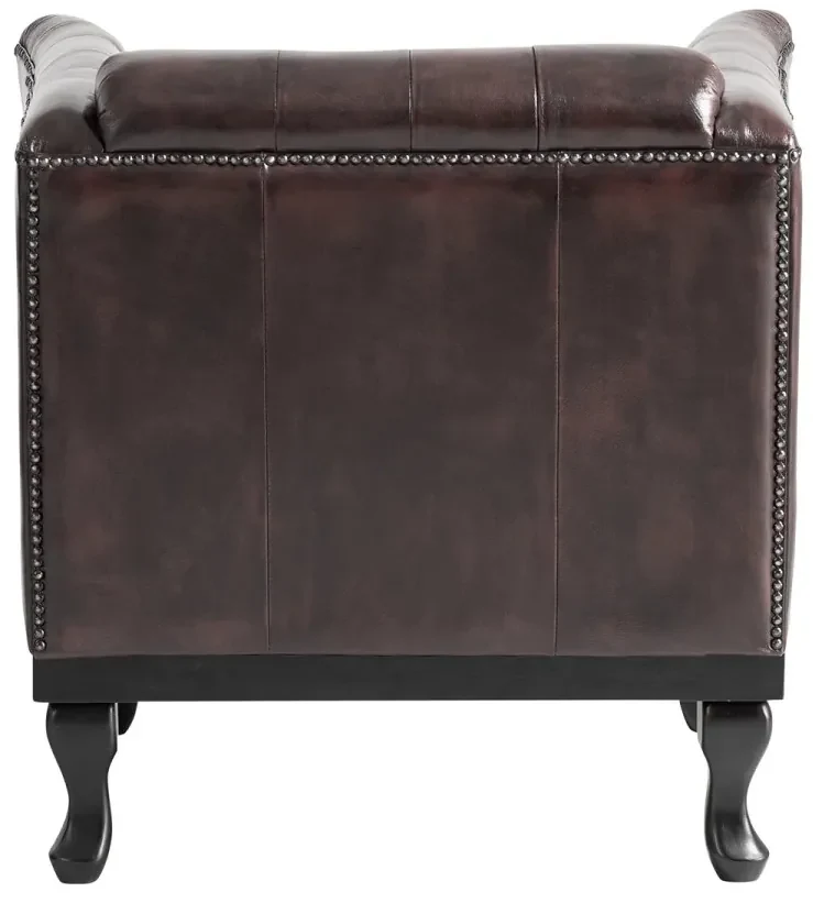 furniture-nabytek.cz - Masívne kreslo Chesterfield Dover z pravej kože, hnedé