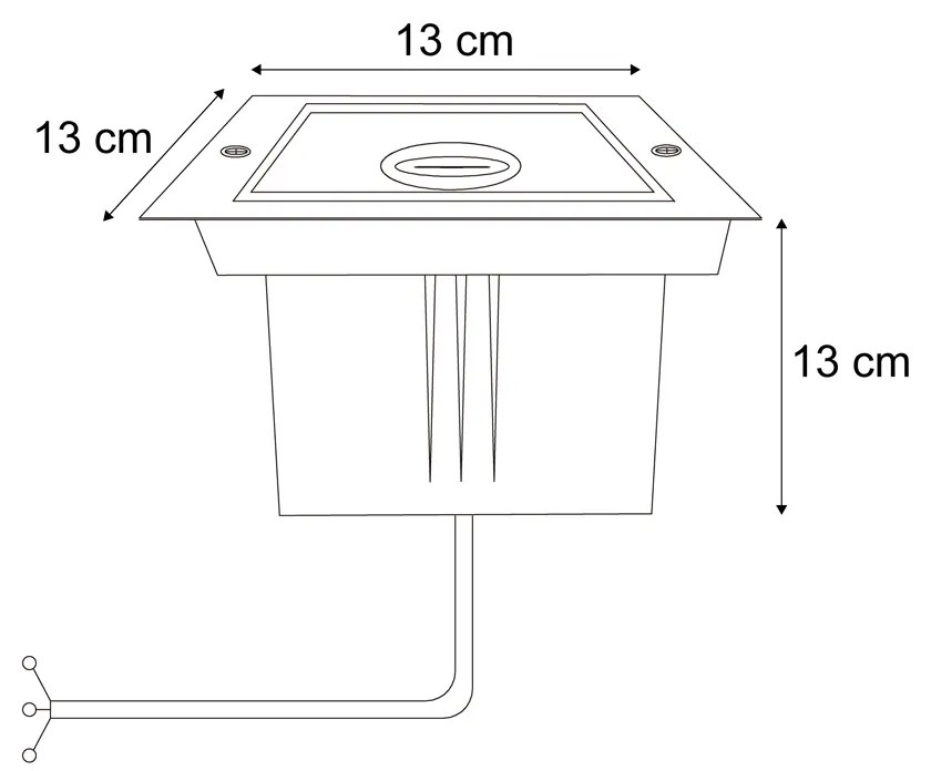 Sada 6 moderných béžových zemných bodových svetiel GU10 50 mm otočných a naklápacích IP65 - Oneon