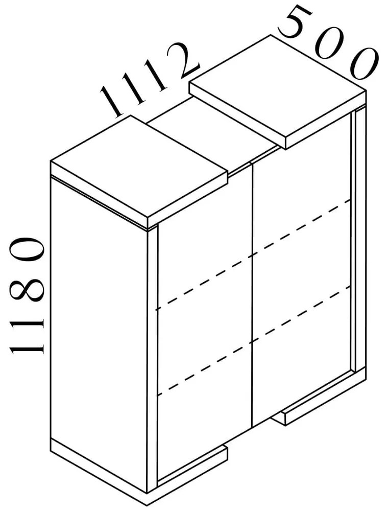 Stredná skriňa Lineart 111,2 x 50 x 118 cm, brest svetlý / antracit