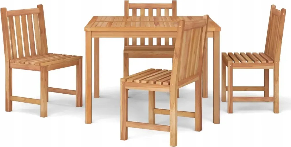 vidaXL 5-dielna sada záhradného nábytku, masívne teakové drevo