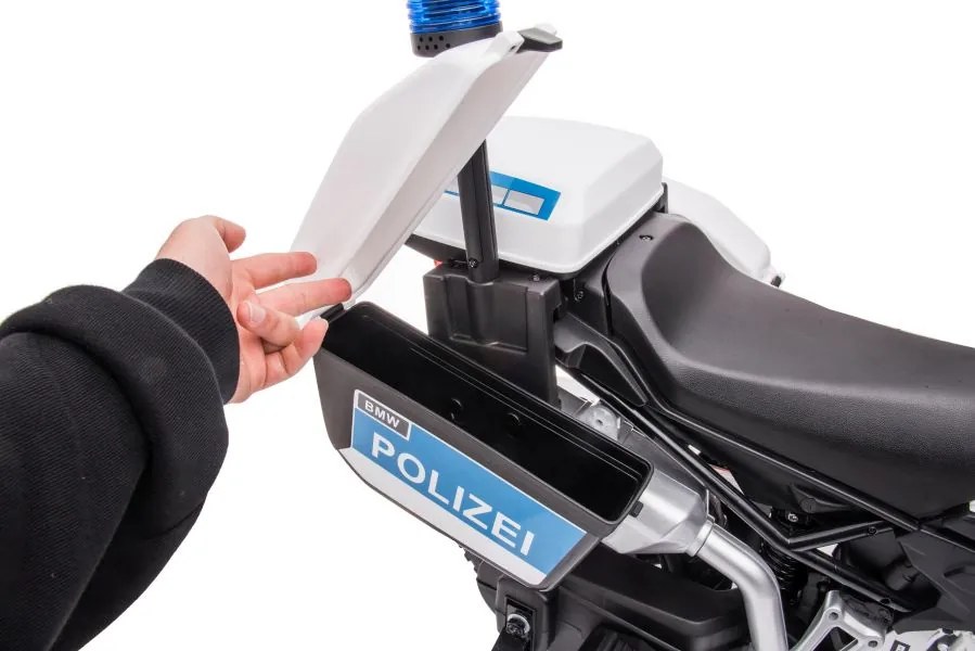 LEAN CARS Policajná batéria na motocykel JT5002B White