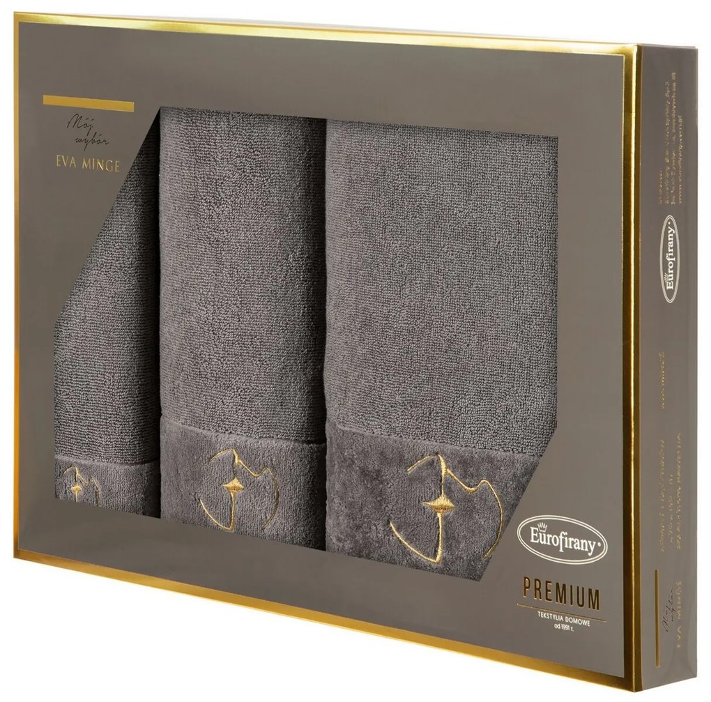 FROTÉ UTERÁK EVA MINGE GAJA SADA 1KS 30X50 CM, 1KS 50X90 CM, 1KS 70X140 CM SIVÁ