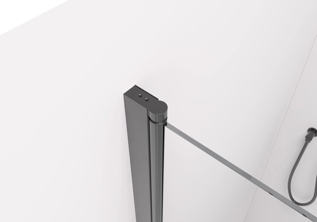 Cerano Volpe Duo, sprchovací kút so skladacími dverami 80(dvere) x 70(dvere) x 190cm, 6mm číre sklo, čierny profil, CER-CER-480145