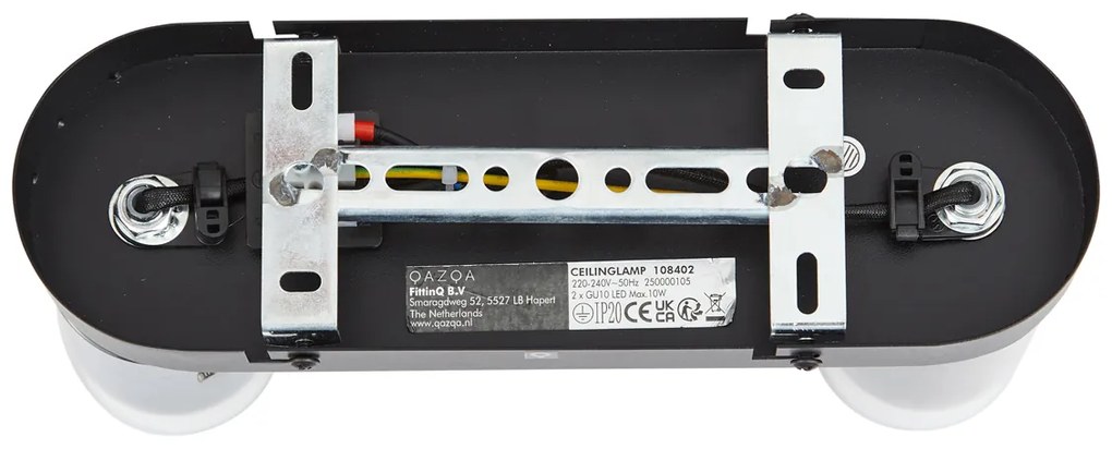 Moderné stropné bodové svietidlo Gunmetal 2-svetlá otočné a nastaviteľné - Drain