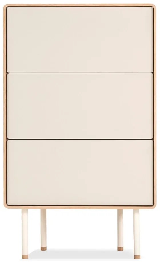 Vysoká komoda z dubového dreva v bielo-prírodnej farbe 60x100 cm Fina – Gazzda