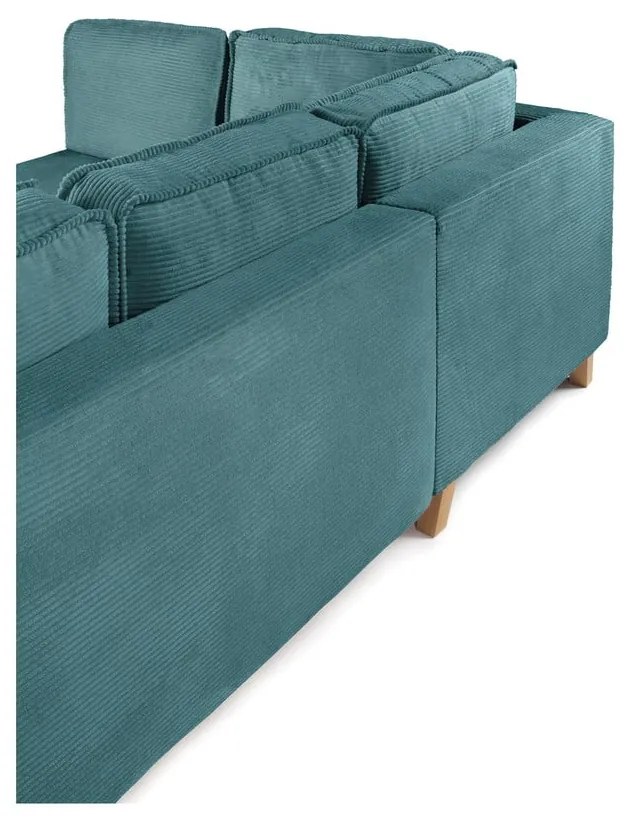 Tyrkysovomodrá menčestrová rozkladacia rohová pohovka (ľavý roh) Tori – Bonami Selection