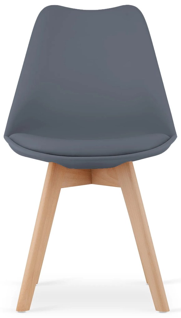 Tmavosivá stolička BALI MARK s bukovými nohami