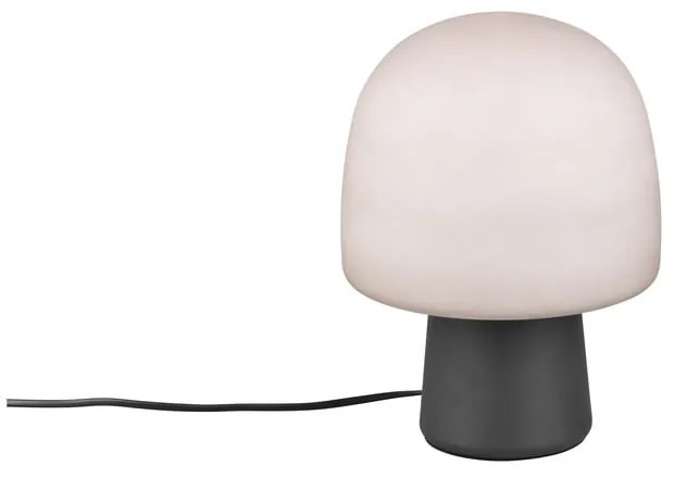 Čierno-biela stolová lampa so skleneným tienidlom (výška 27 cm) Steen – Trio