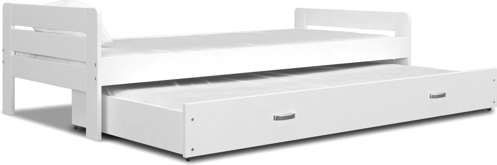 MAXMAX Detská posteľ s prístelkou BART 2 - 200x90 cm - biela | BIANO