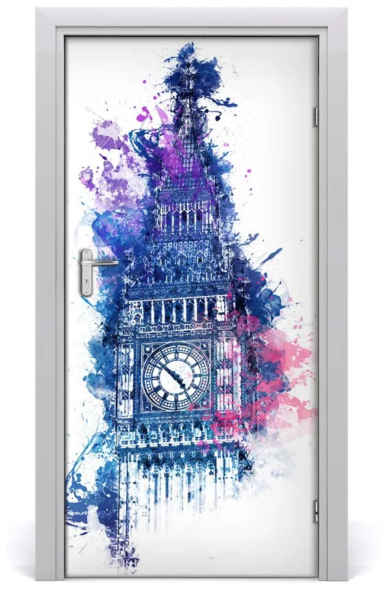 Samolepiace fototapety na dvere Farebný Big Ben 85x205 cm