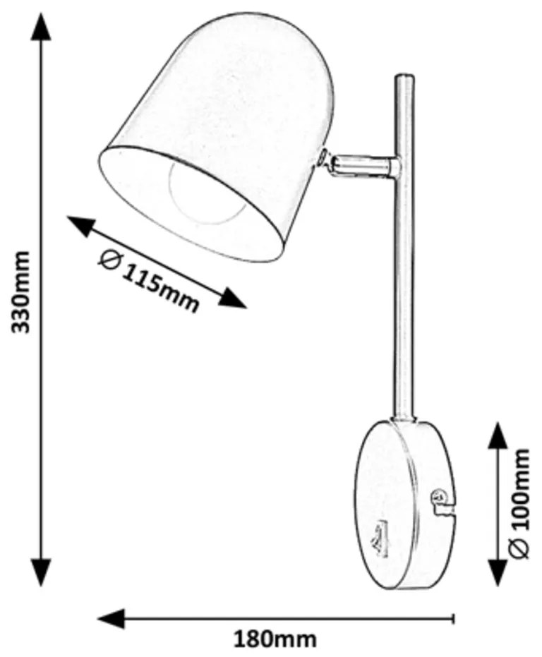 RABALUX Nástenná čítacia lampa s vypínačom EGON, 1xE14, 40W, biela