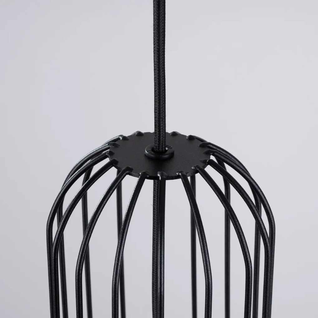 Závesné svietidlo Brina, 1x sklenené/čierne kovové tienidlo