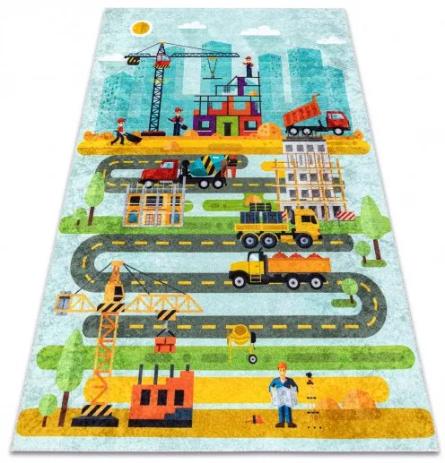 Dywany Łuszczów, Detský kusový koberec Junior 52105.801 Construction site, 160x220, viacfarebná, detská izba