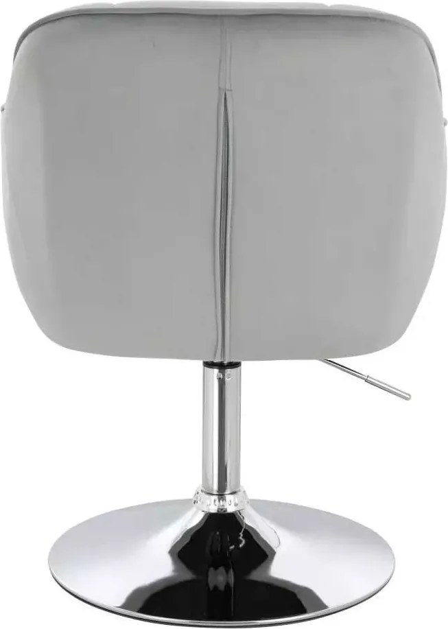 LuxuryForm DESIGN Stolička AVOLA VELUR na striebornom tanieri - svetlo šedá