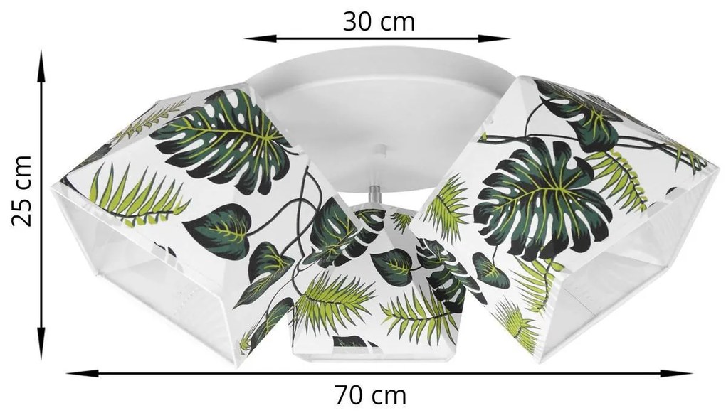 Stropné svietidlo MANILA, 3x textilné tienidlo so vzorom (výber z 2 farieb), (možnosť polohovania)