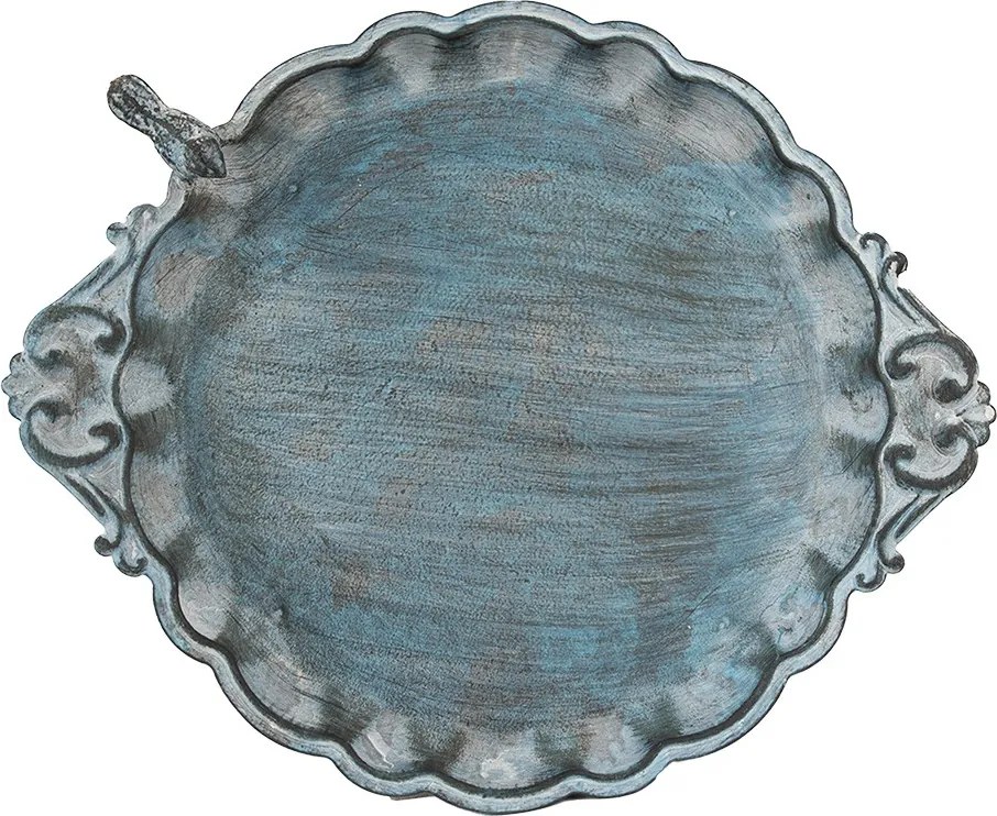 Modré plechové dekoračné krmítko pre vtáčiky House Blue - 37*29*5 cm