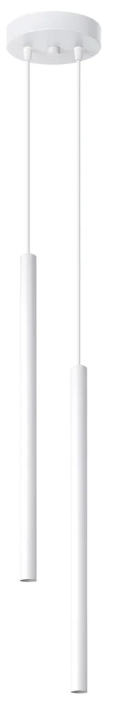 Závesné svietidlo Pastelo, 2x biele kovové tienidlo, o