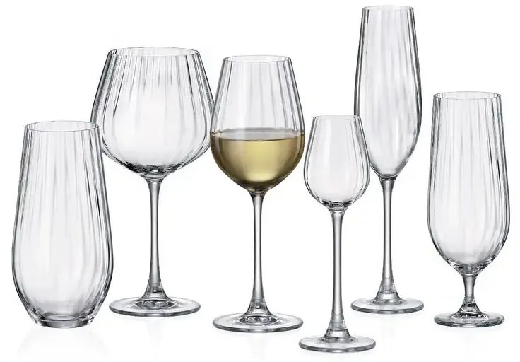 Crystal Bohemia BOHEMIA COLUMBA OPTIC POHÁR NA ŠAMPANSKÉ 260ML SADA 6KS