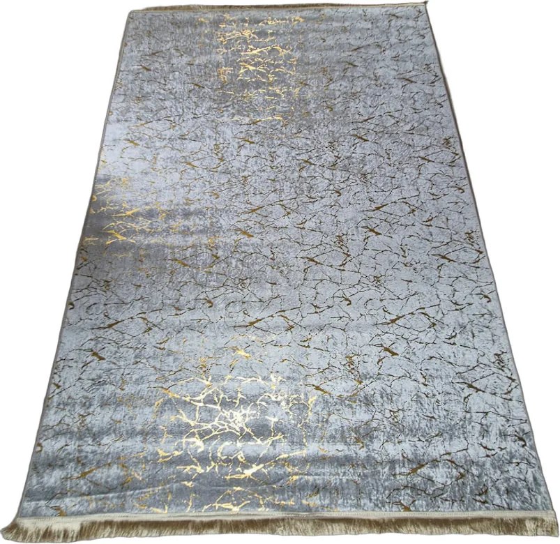 Moderný koberec Parys v sivo-zlatej kombinácii – nízky vlas Rozmer: 50x80 cm
