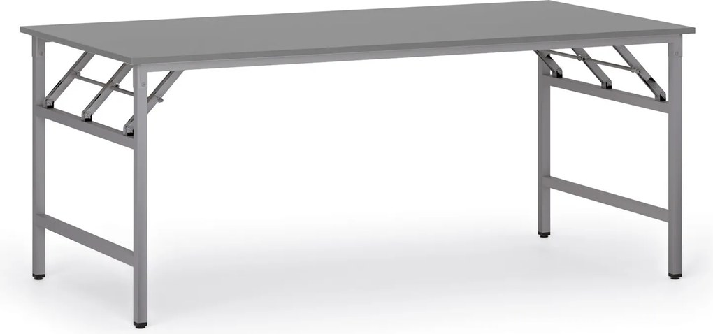 Konferenčný stôl FAST READY, 180x90 cm, sivostrieborná podnož, grafit