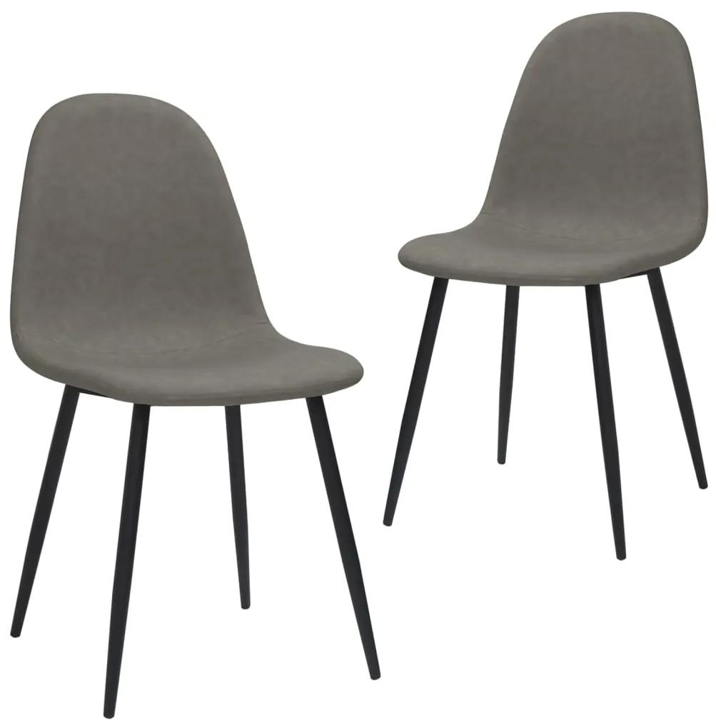 Jedálenské stoličky 2 ks 45x53,5x83 cm, tmavosivé, umelá koža 325635
