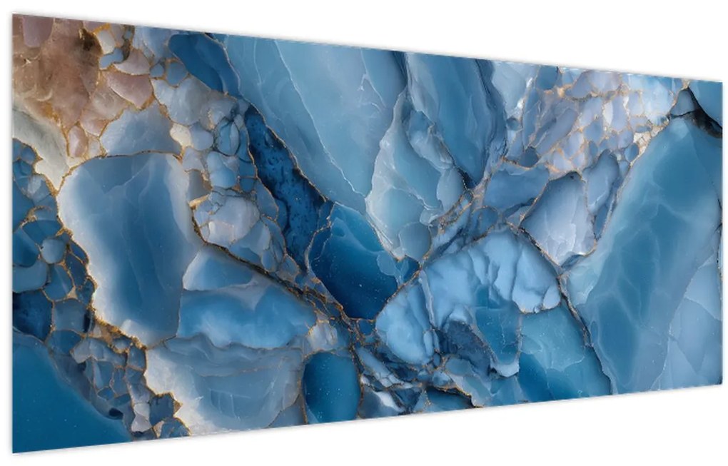 Obraz - Modrý členitý mramor (120x50 cm)