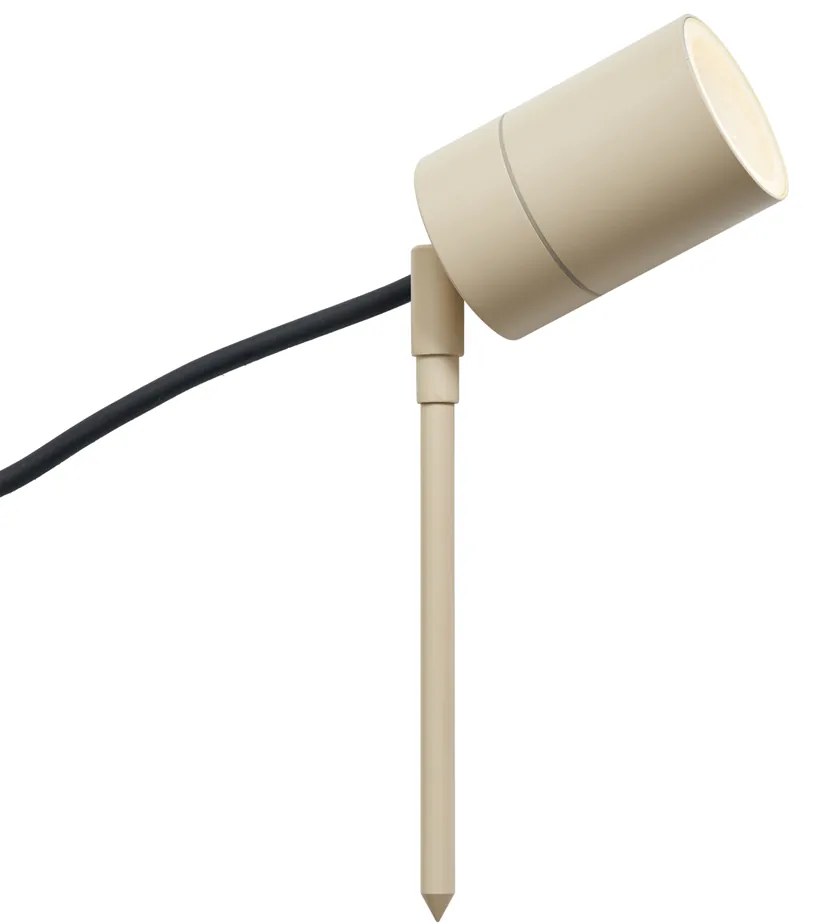 Bodové svietidlo so zemným hrotom béžové GU10 50 mm nastaviteľné IP44 vrátane kábla a zástrčky - Solo