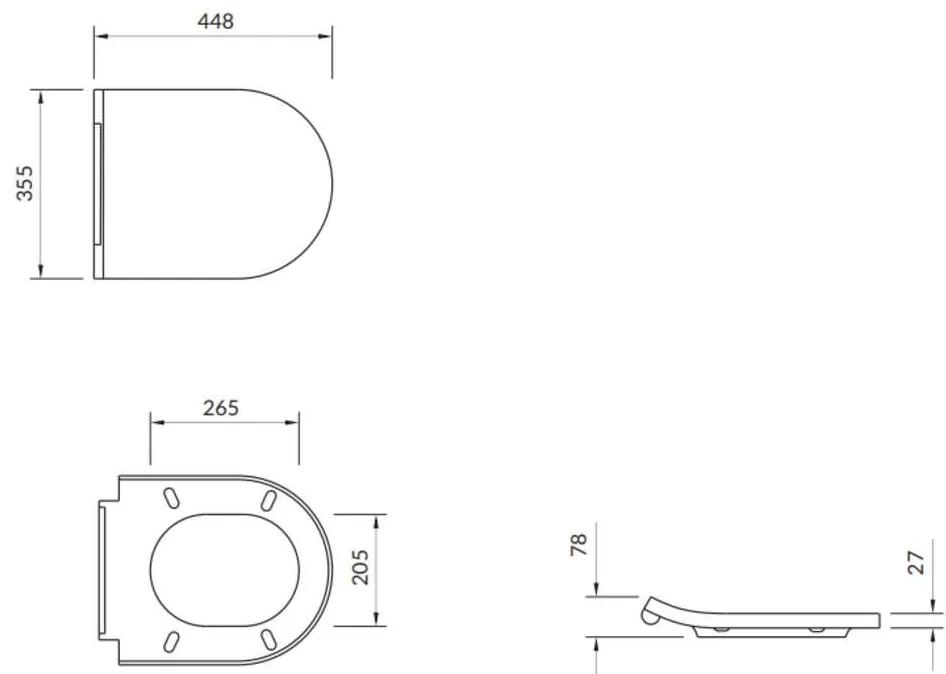 Cersanit INVERTO voľne-padajúce sedátko duroplastové 44,8 x 35,5 cm, biela, K98-0187