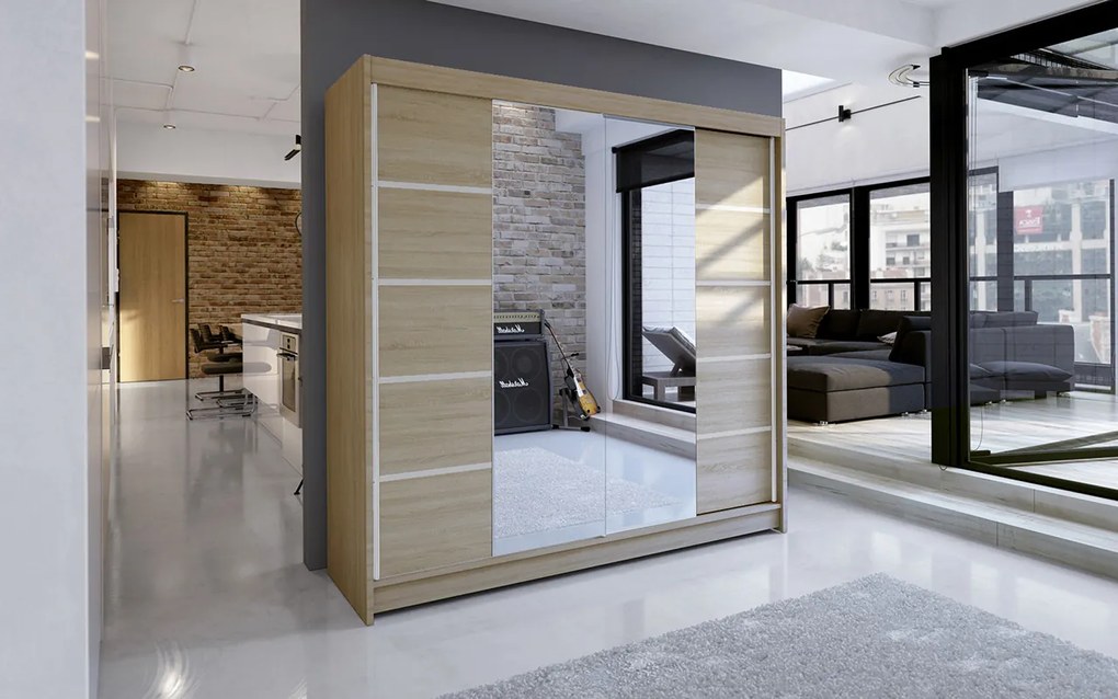 Šatníková skriňa Tatiana 5 (dub sonoma). Akcia -21%. Vlastná spoľahlivá doprava až k Vám domov. 1032266