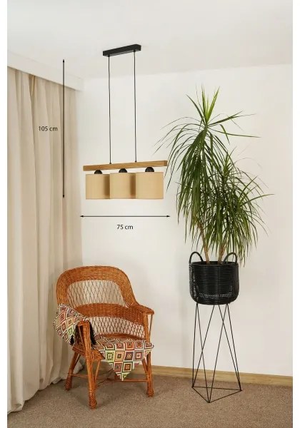 Brilagi - Luster na lanku FOREST 3xE27/15W/230V borovica/hnedá/čierna