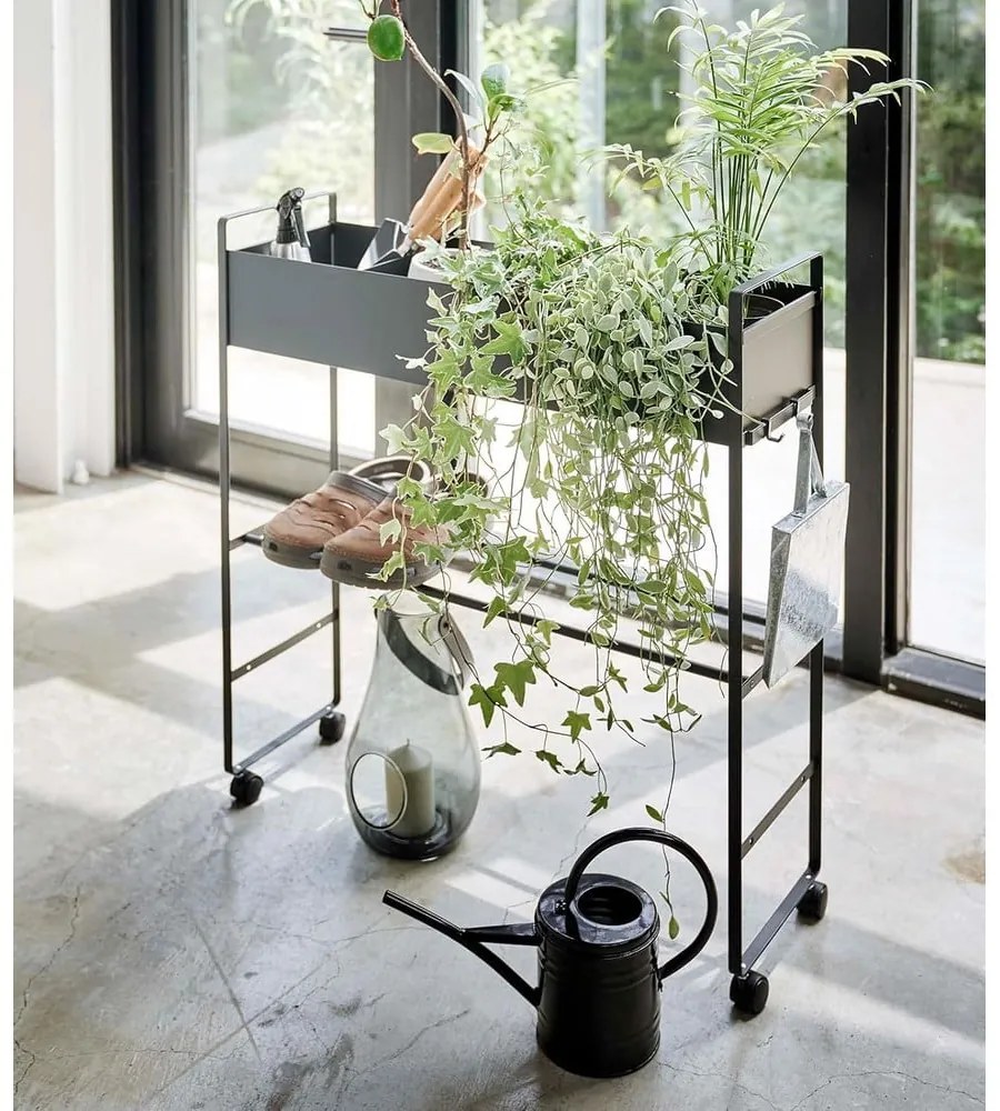 Čierny kovový detský stojan na topánky 74,5x74,5x22 cm Tower – YAMAZAKI