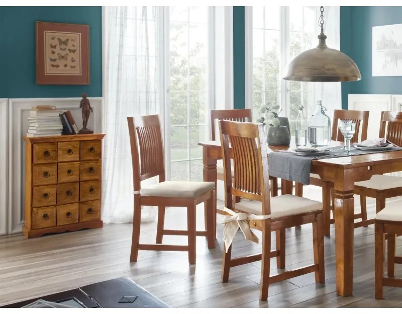 furniture-nabytek.cz - Masívna komoda Texas z akácie, lakovaná, prírodná – 58×25×82 cm