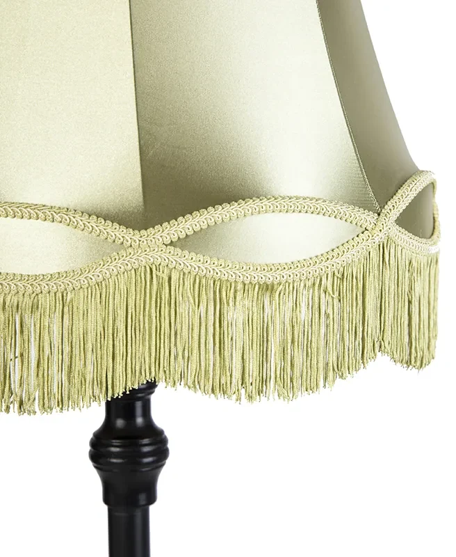 Stojaca lampa čierna s tienidlom Granny zelená - Classico