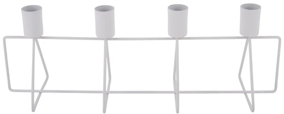 Biely svietnik na 4 sviečky PT LIVING, dĺžka 40 cm