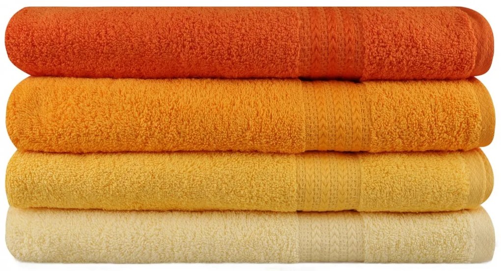 Súprava 4 ks uterákov Rainbow 70x140 cm žltá