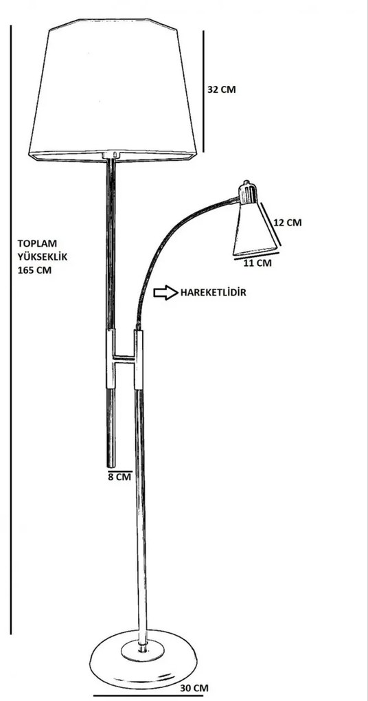 Stojacia lampa Forza Altigen 165 cm žltá