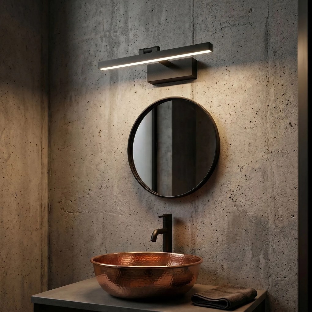 Toolight Toolight, LED nástenné svietidlo, 60cm, 9W, 4000K, 500lm, APP1867-1W, čierna matná, OSW-66023