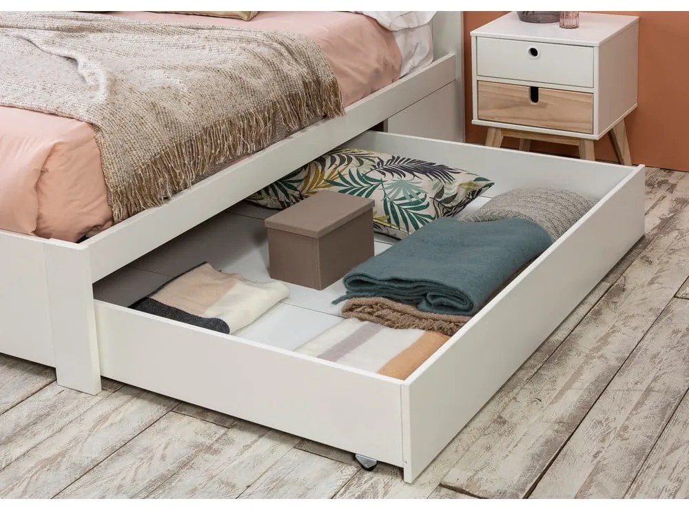 Biela dvojlôžková posteľ s úložným priestorom s roštom 160x200 cm Gabi - Marckeric