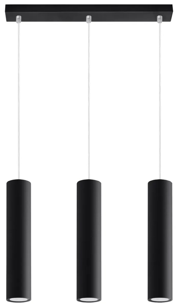 Závesné svietidlo Lagos, 3x čierne kovové tienidlo