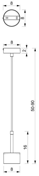 Luster na lanku ARENA 1xGX53/11W/230V biela/zlatá