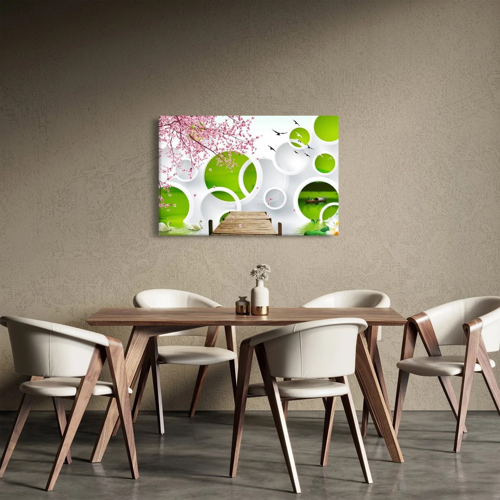 Obraz - Mólo nad jazerom (90x60 cm)