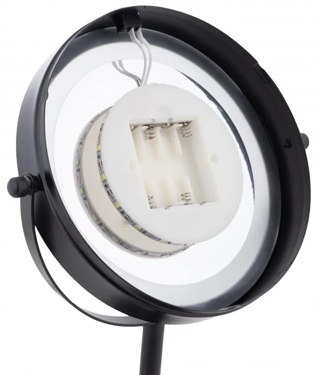 Erga Kimi, zväčšovacie kozmetické zrkadlo s LED podsvietením 210x320 mm, čierna matná, ERG-YKA-CH.KIMI-BLK
