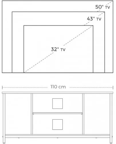 Stolík pod televízor VASAGLE LTV39BX