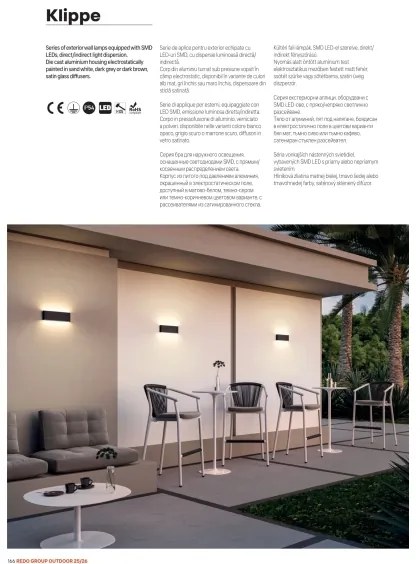 Redo 90452 - LED Vonkajšie nástenné svietidlo KLIPPE LED/24W/230V IP54 antracit