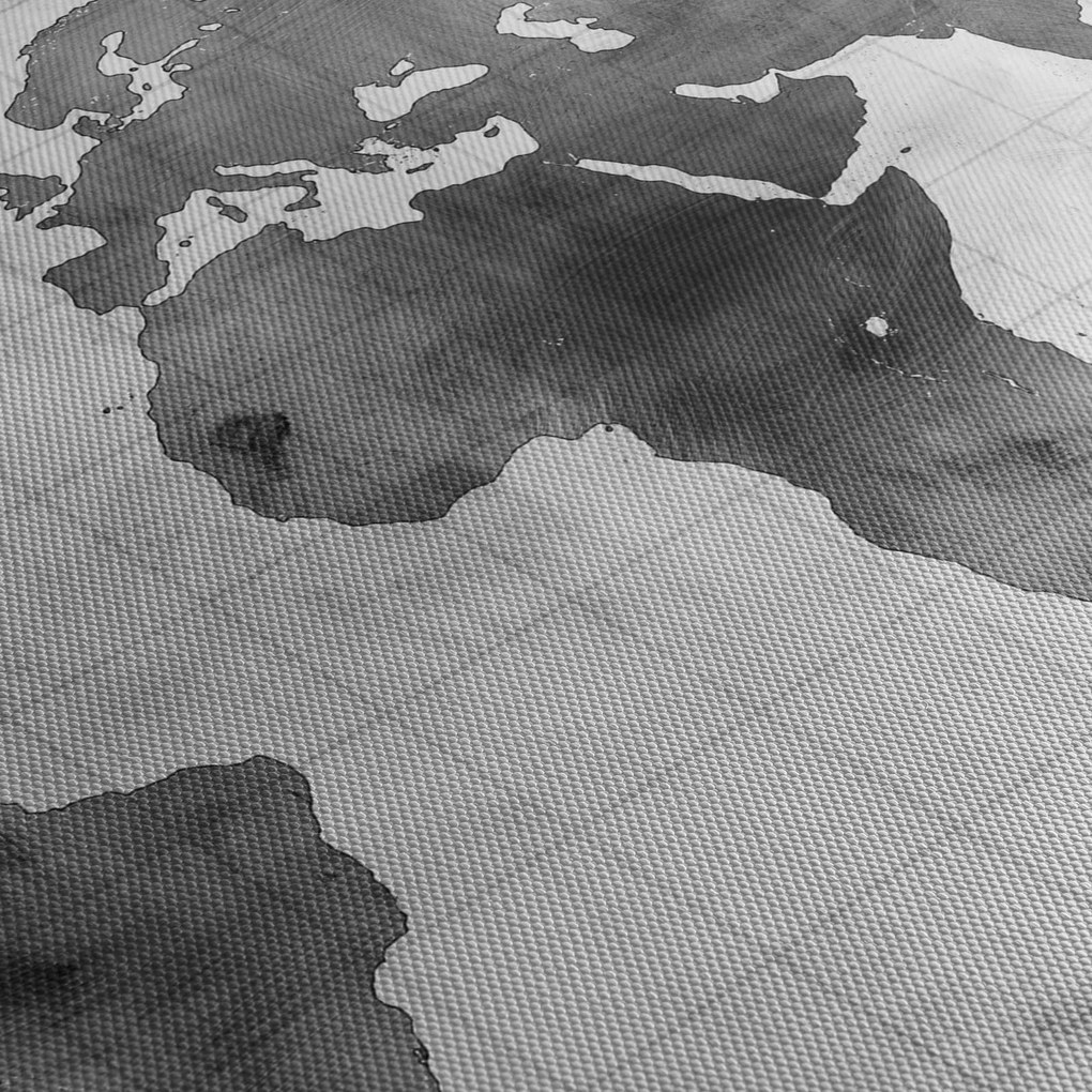 Obraz - Mapa sveta 2 (s hodinami) (90x30 cm)