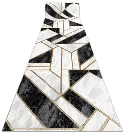 Behúň EMERALD exkluzívne 1015 glamour, štýlový mramor, geometrický  čierna / zlato Veľkosť: 100 cm