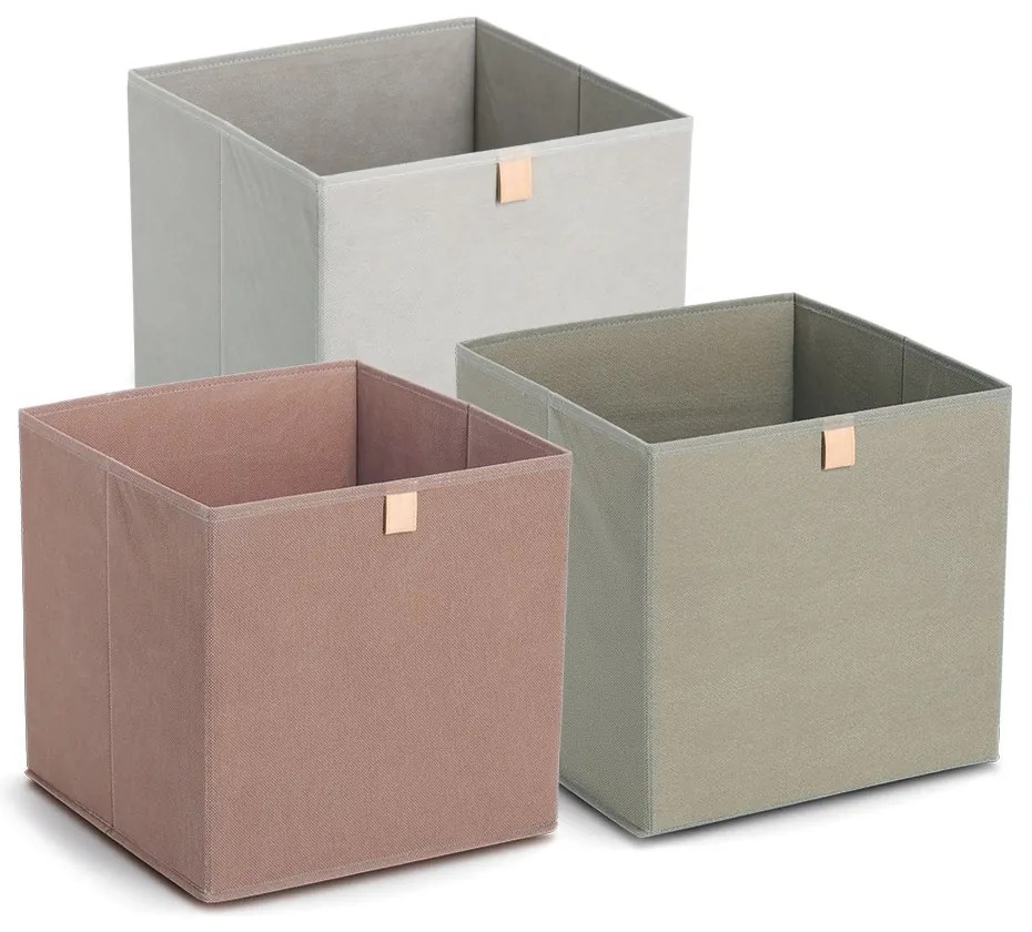 Zeller Present Úložný box, kostka, do čtvercový knihoven WOVEN 32x32x32, khaki
