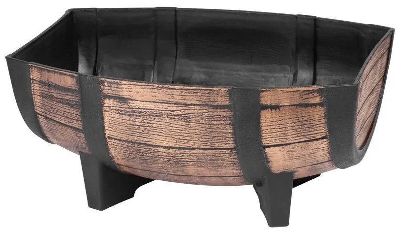Kvetináč Woodeff barel 41x29x19 cm 256937, patina zlatá, efekt dreva